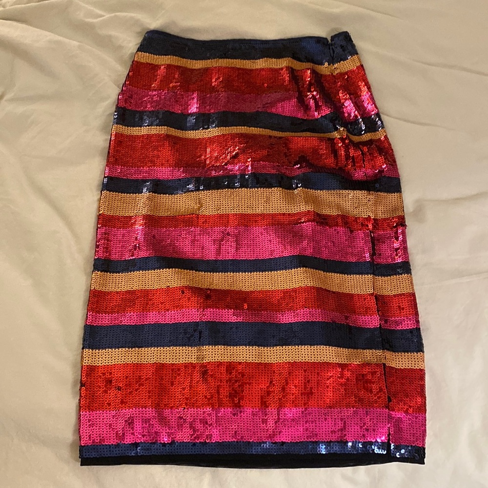Trina Turk Striped Sequined Skirt